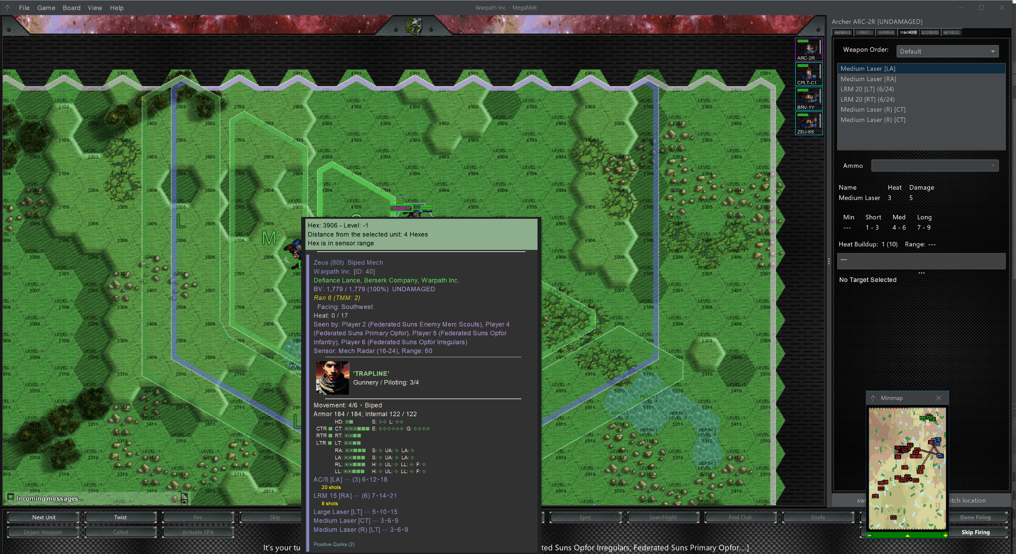 Improved in game unit tool tip