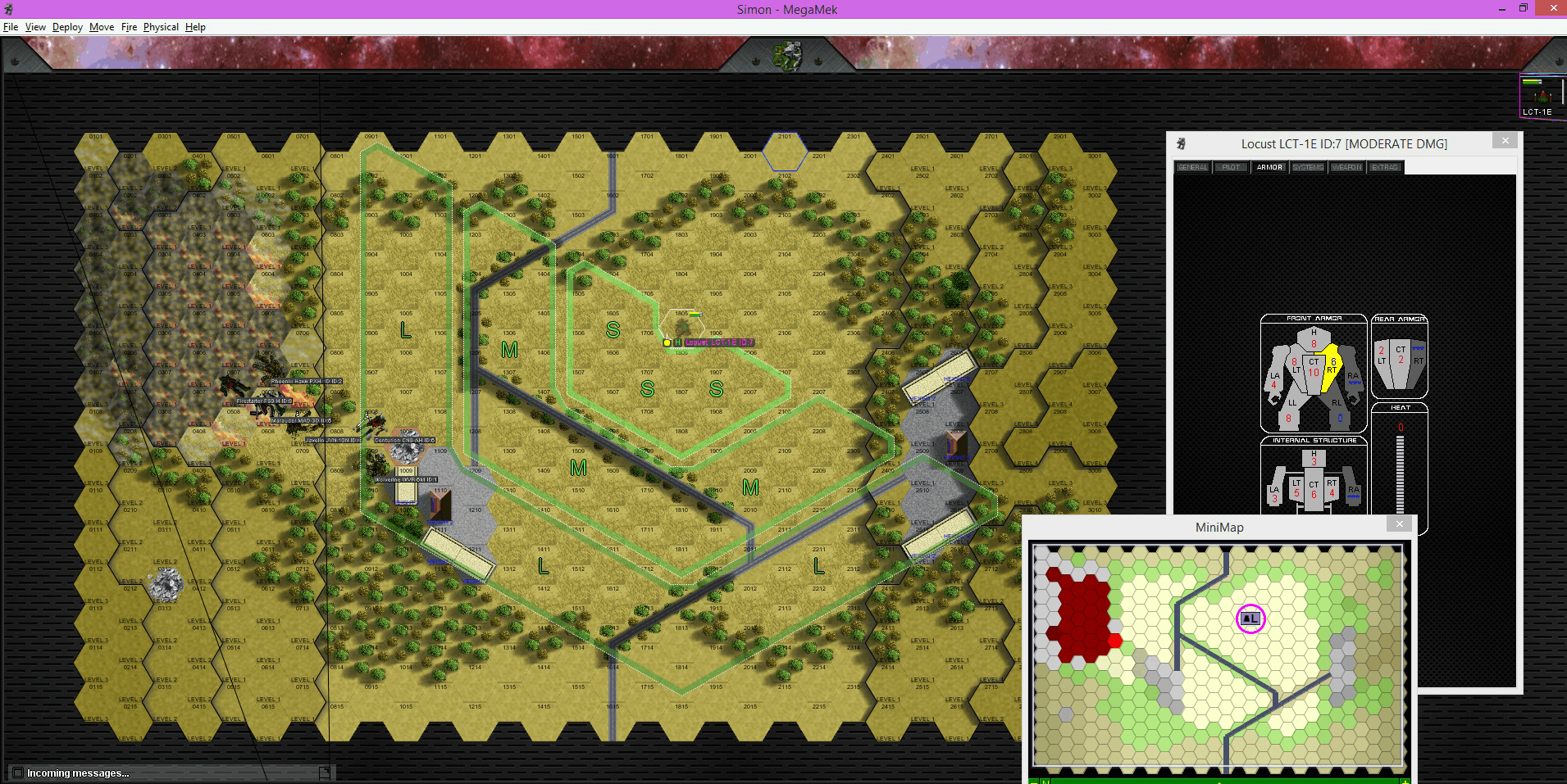 Showing range brackets for weapons
