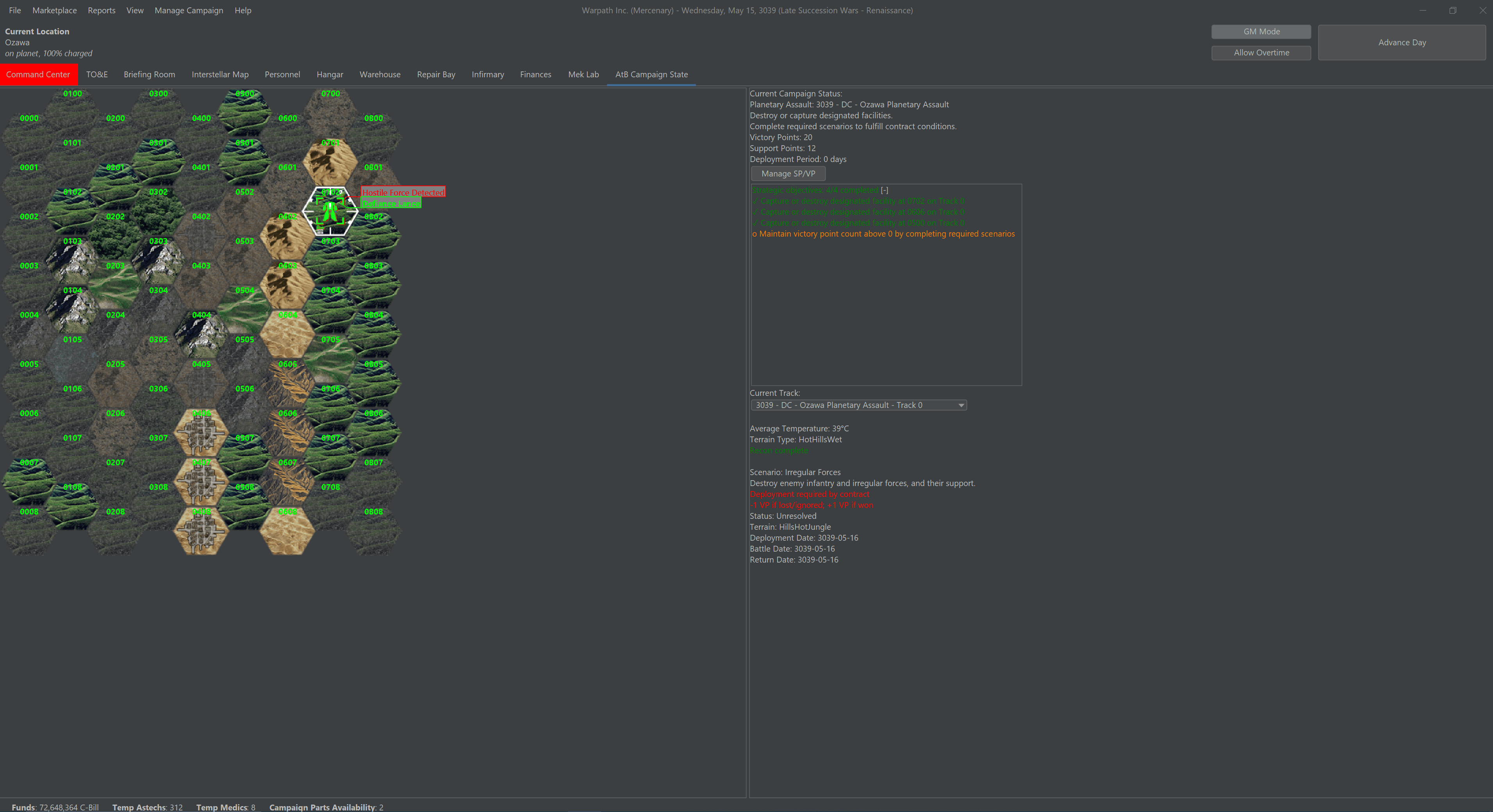StratCon Alpha new map and environmental system